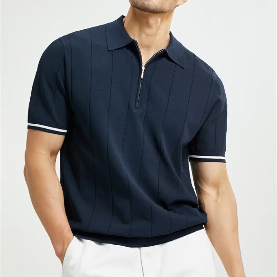 Short-sleeved Zipper T-shirt