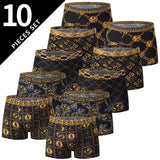 Men's Black Gold Printed Boxer Underwear