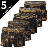 Men's Black Gold Printed Boxer Underwear