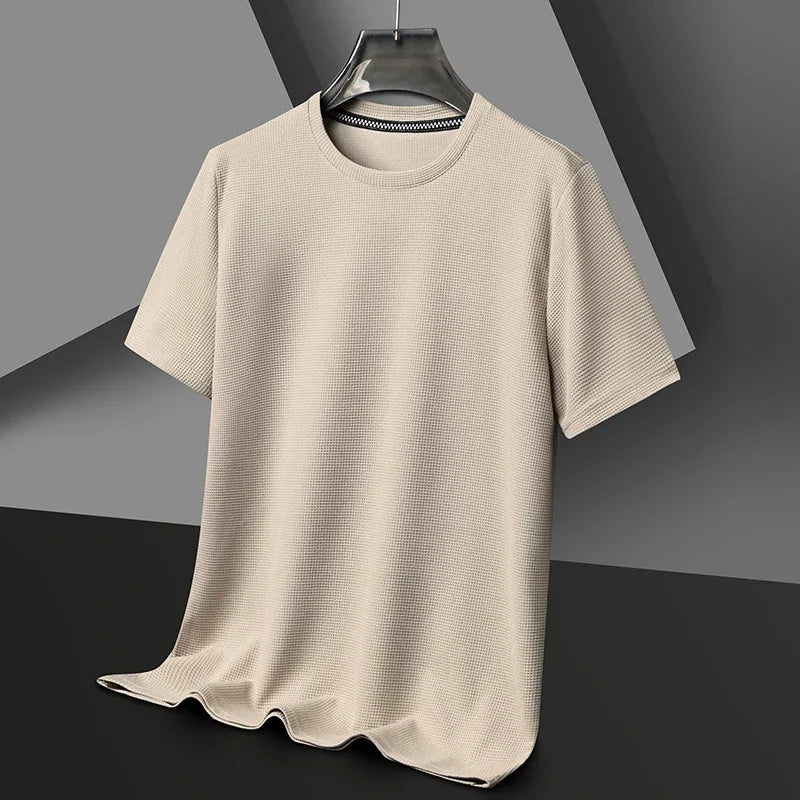 New Summer Waffle round Neck