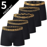Men's Black Gold Printed Boxer Underwear