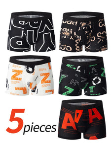 Men's Black Gold Printed Boxer Underwear