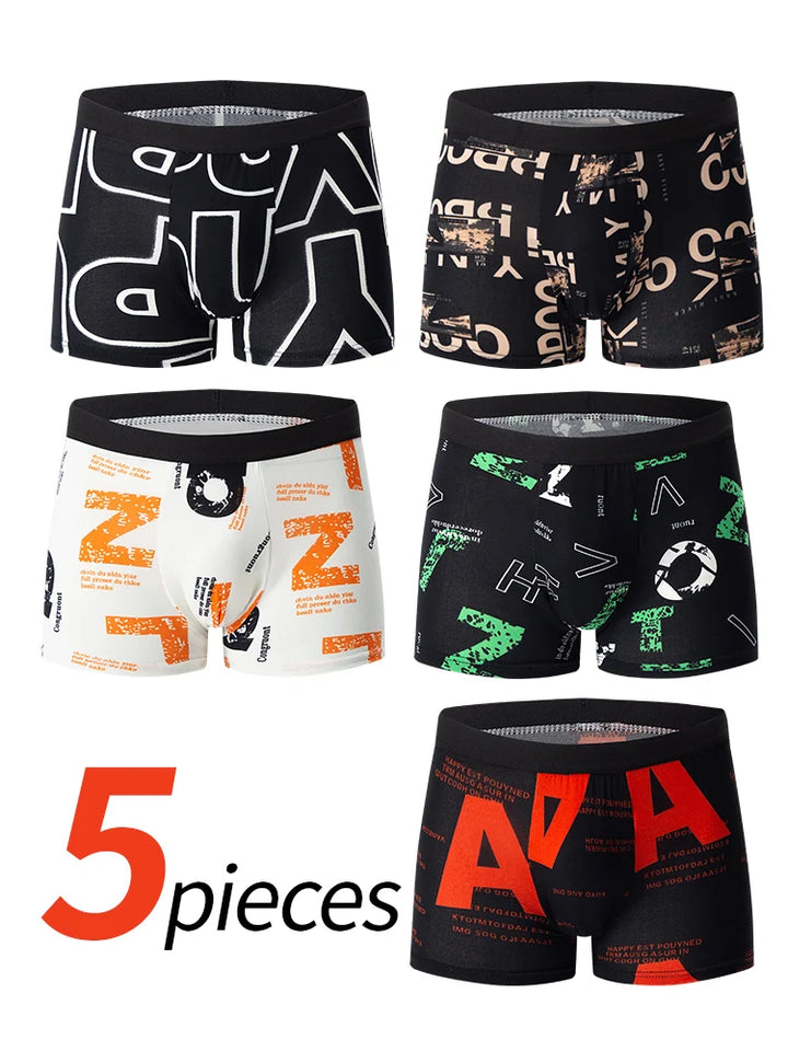 Men's Black Gold Printed Boxer Underwear