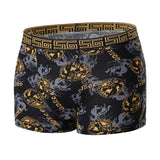 Men's Black Gold Printed Boxer Underwear