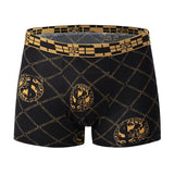 Men's Black Gold Printed Boxer Underwear