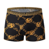 Men's Black Gold Printed Boxer Underwear