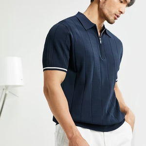 Short-sleeved Zipper T-shirt